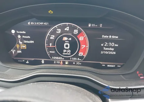 2018 Audi S4 3.0T Premium Plus z USA, uszkodzony, nr VIN WAUC4AF4XJA165063